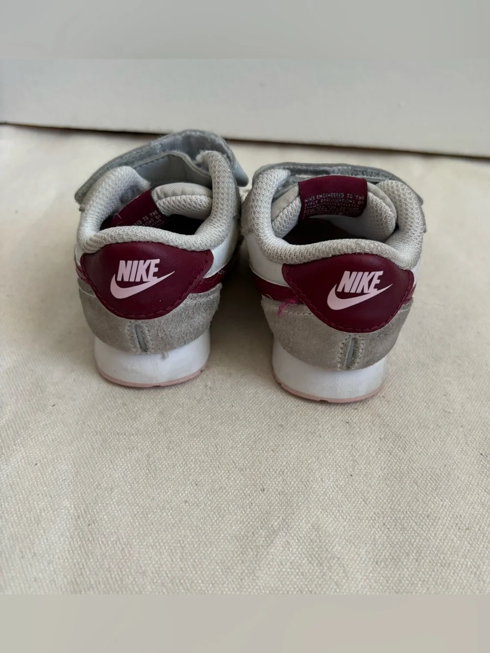 Nike Baby/Toddler Leather Sneakers  Colorblock White Gray Red Pink US 3C